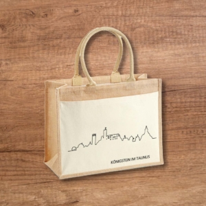 Jutetasche groß mit Königstein Silhouette